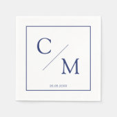 Einfache elegante Monogramm-Serviette Serviette (Vorderseite)