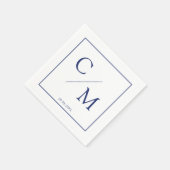 Einfache elegante Monogramm-Serviette Serviette (Ecke)