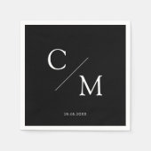 Einfache elegante Monogramm-Serviette Serviette (Vorderseite)