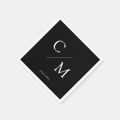 Einfache elegante Monogramm-Serviette Serviette (Ecke)