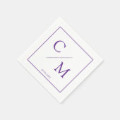 Einfache elegante Monogramm-Serviette Serviette (Ecke)