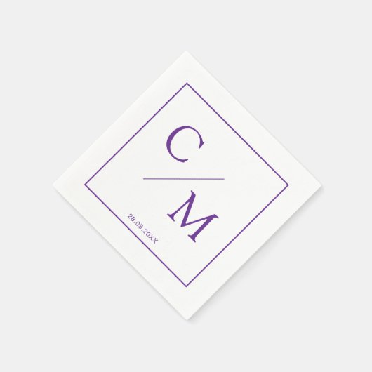 Einfache elegante Monogramm-Serviette Serviette (Ecke)