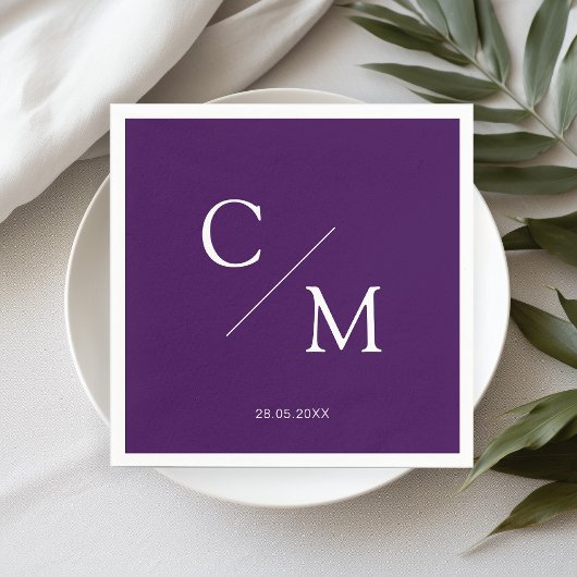 Einfache elegante Monogramm-Serviette Serviette