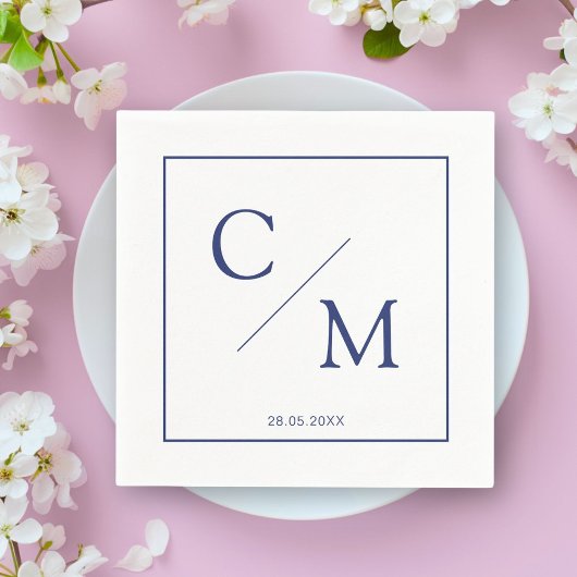Einfache elegante Monogramm-Serviette Serviette