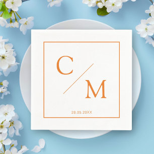 Einfache elegante Monogramm-Serviette Serviette