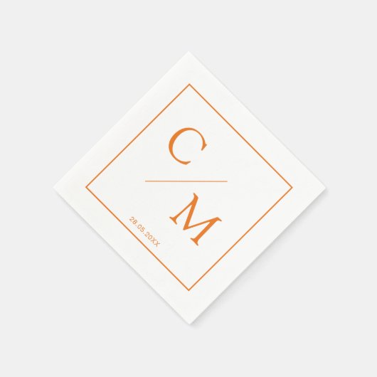 Einfache elegante Monogramm-Serviette Serviette (Ecke)