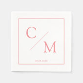 Einfache elegante Monogramm-Serviette Serviette (Vorderseite)