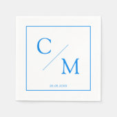 Einfache elegante Monogramm-Serviette Serviette (Vorderseite)