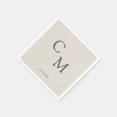 Einfache elegante Monogramm-Serviette Serviette (Ecke)