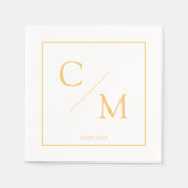 Einfache elegante Monogramm-Serviette Serviette (Vorderseite)