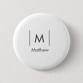 Einfache, elegante Monogramm Trauzeuge-Mannschafts Button