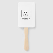 Einfache, elegante Monogramm Trauzeuge-Mannschafts Fächer (Rückseite)