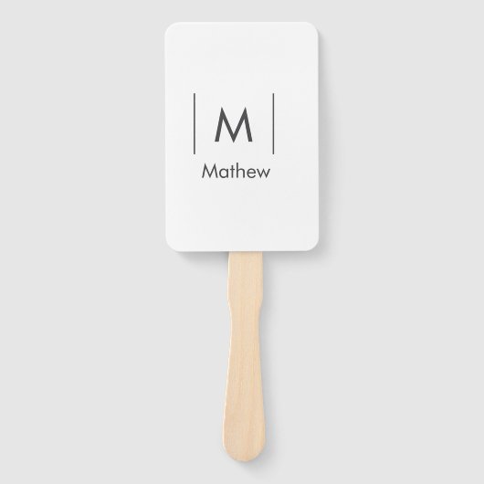 Einfache, elegante Monogramm Trauzeuge-Mannschafts Fächer (Vorderseite)