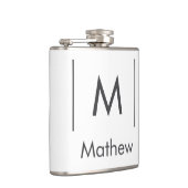 Einfache, elegante Monogramm Trauzeuge-Mannschafts Flachmann (Rechts)