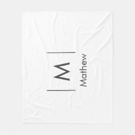 Einfache, elegante Monogramm Trauzeuge-Mannschafts Fleecedecke