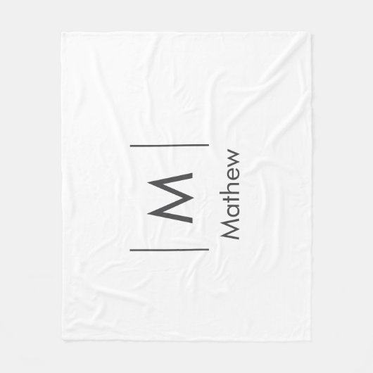 Einfache, elegante Monogramm Trauzeuge-Mannschafts Fleecedecke (Vorderseite)