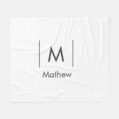 Einfache, elegante Monogramm Trauzeuge-Mannschafts Fleecedecke (Vorderseite (Horizontal))