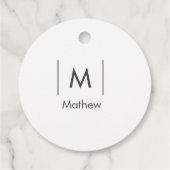 Einfache, elegante Monogramm Trauzeuge-Mannschafts Geschenkanhänger (Rückseite)