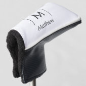 Einfache, elegante Monogramm Trauzeuge-Mannschafts Golf Headcover (3/4 Vorderseite)