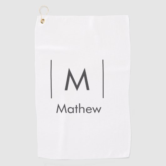 Einfache, elegante Monogramm Trauzeuge-Mannschafts Golfhandtuch (Vorderseite)