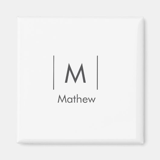 Einfache, elegante Monogramm Trauzeuge-Mannschafts Magnet (Vorne)