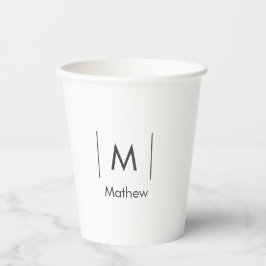 Einfache, elegante Monogramm Trauzeuge-Mannschafts Pappbecher