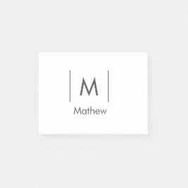 Einfache, elegante Monogramm Trauzeuge-Mannschafts Post-it Klebezettel