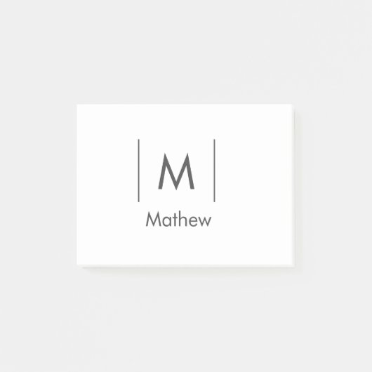 Einfache, elegante Monogramm Trauzeuge-Mannschafts Post-it Klebezettel (Vorderseite)