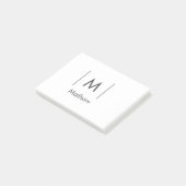 Einfache, elegante Monogramm Trauzeuge-Mannschafts Post-it Klebezettel (angewinkelt)