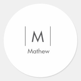 Einfache, elegante Monogramm Trauzeuge-Mannschafts Runder Aufkleber