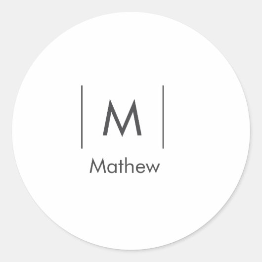 Einfache, elegante Monogramm Trauzeuge-Mannschafts Runder Aufkleber (Vorderseite)