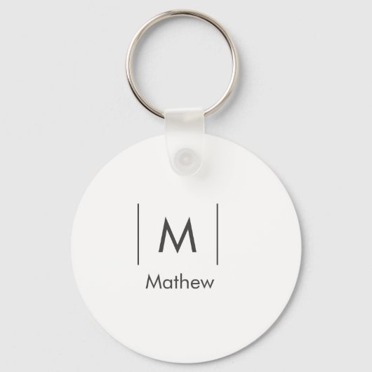 Einfache, elegante Monogramm Trauzeuge-Mannschafts Schlüsselanhänger (Vorderseite)