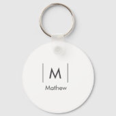Einfache, elegante Monogramm Trauzeuge-Mannschafts Schlüsselanhänger (Rückseite)