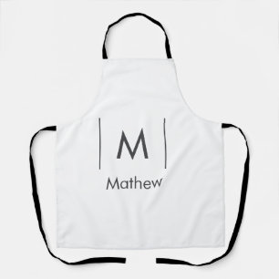 Einfache, elegante Monogramm Trauzeuge-Mannschafts Schürze