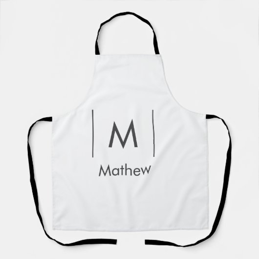 Einfache, elegante Monogramm Trauzeuge-Mannschafts Schürze (Vorderseite)