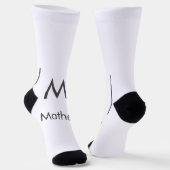 Einfache, elegante Monogramm Trauzeuge-Mannschafts Socken (Gewinkelt)