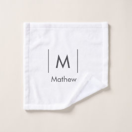 Einfache, elegante Monogramm Trauzeuge-Mannschafts Waschlappen