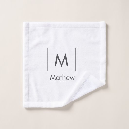 Einfache, elegante Monogramm Trauzeuge-Mannschafts Waschlappen (Waschlappen)