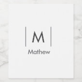 Einfache, elegante Monogramm Trauzeuge-Mannschafts Weinetikett (Einzelnes Label)