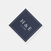 Einfache, elegante Monogramme Hochzeit Serviette (Ecke)