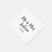 Einfache Elegante Mr. und Mrs. Black Script Weddin Serviette (Ecke)