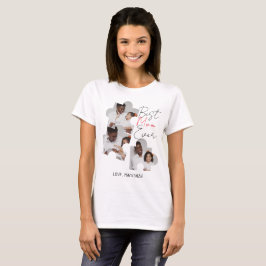 Einfache elegante Mütter Tag Puzzle Foto Collage T-Shirt