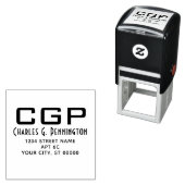 Einfache Elegante Name Rücksendeadresse Große Init Permastempel (Beispiel)