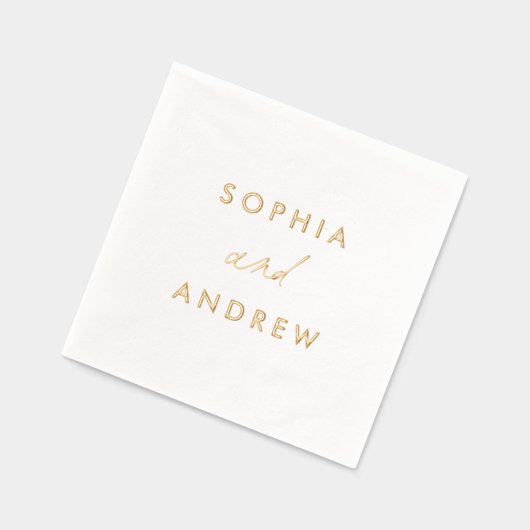 Einfache elegante Namen Hochzeit Servietten Mit Folie (Links)