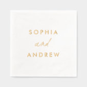 Einfache elegante Namen Hochzeit Servietten Mit Folie (Vorderseite)