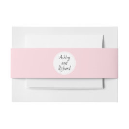 Einfache elegante Namen Rosa Hochzeit Einladungsbanderole