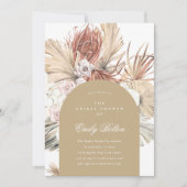 Einfache Elegante Naturlehrpfade Pampas Boho Einladung (Vorderseite)