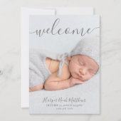 Einfache Elegante Neugeborene-Foto-Geburtsankündig Ankündigung (Vorderseite)