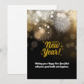 Einfache elegante Neujahrswünsche Feiertagskarte (Vorne/Hinten)
