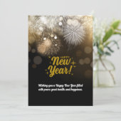 Einfache elegante Neujahrswünsche Feiertagskarte (Stehend Vorderseite)